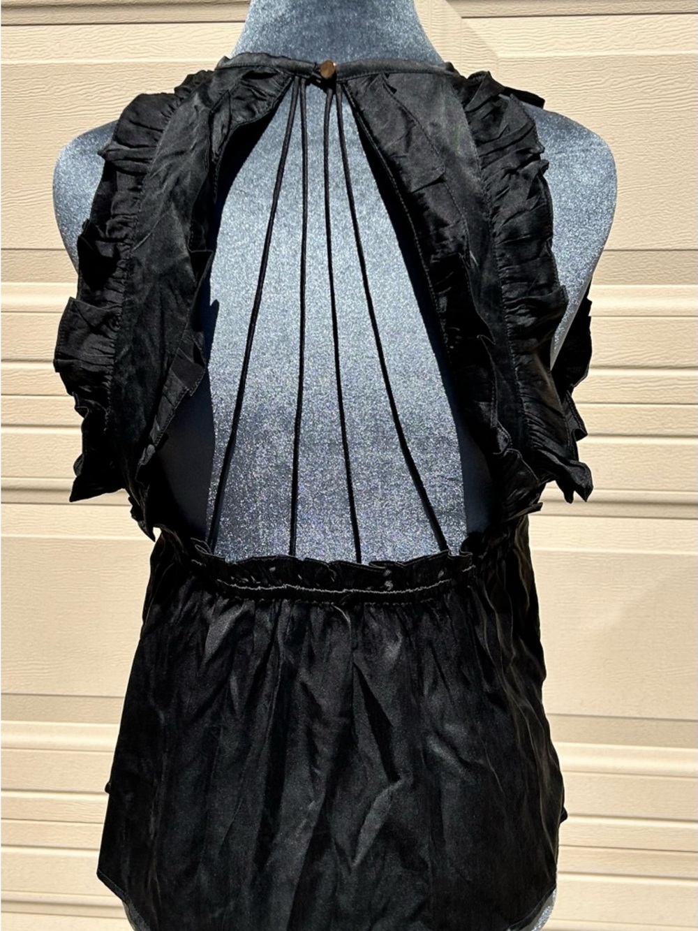 La Fouri  Ruffle-Trim Halter with Open Back